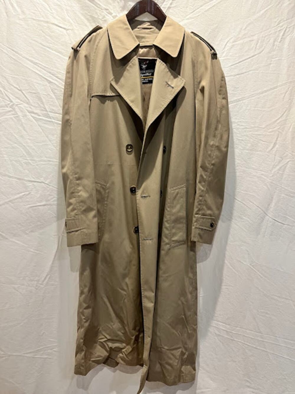 Vintage Austin Reed Raincoat Tan Beige Doublebreasted Removable Lining 40 Long